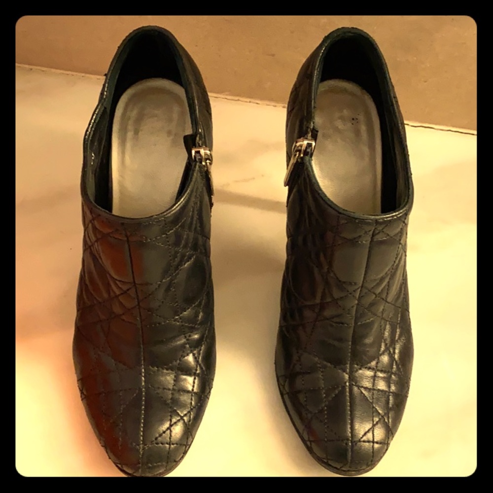 Christian Dior leather quilted ankle boot